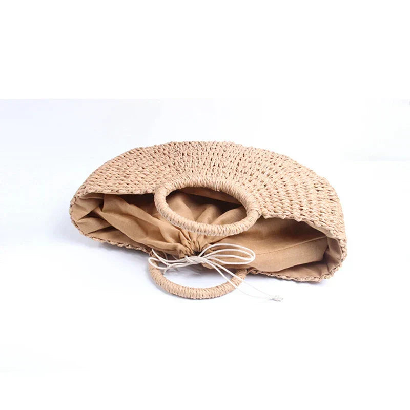 Sac Demi-Lune | Paille Tressée | Léger & Estival