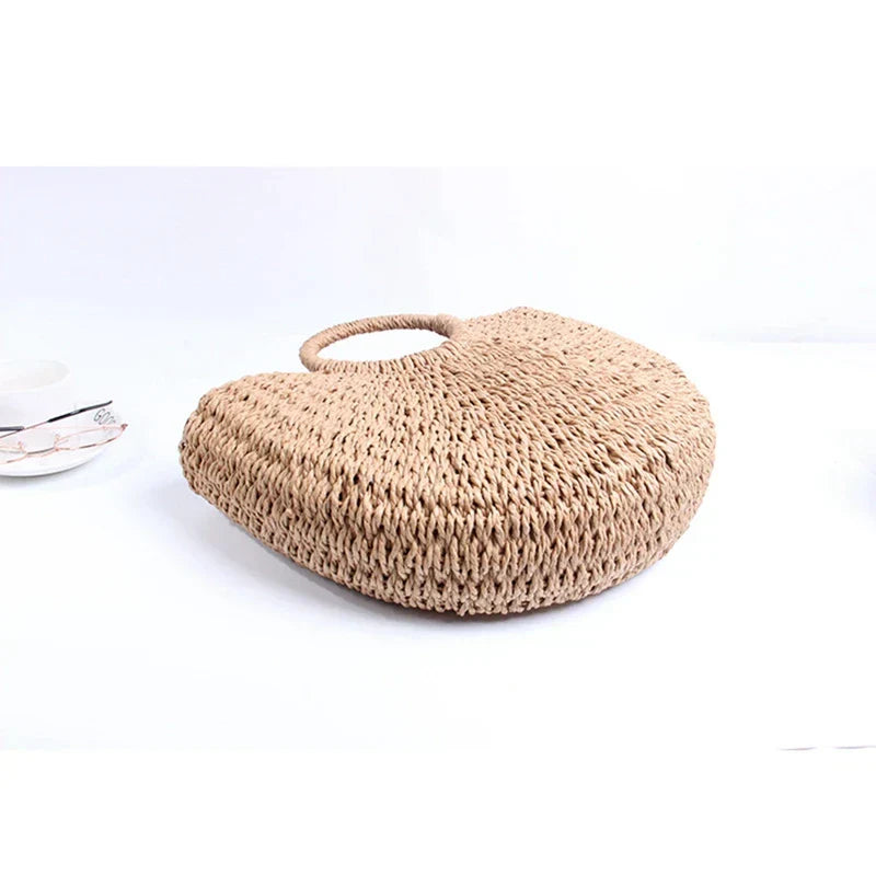 Sac Demi-Lune | Paille Tressée | Léger & Estival