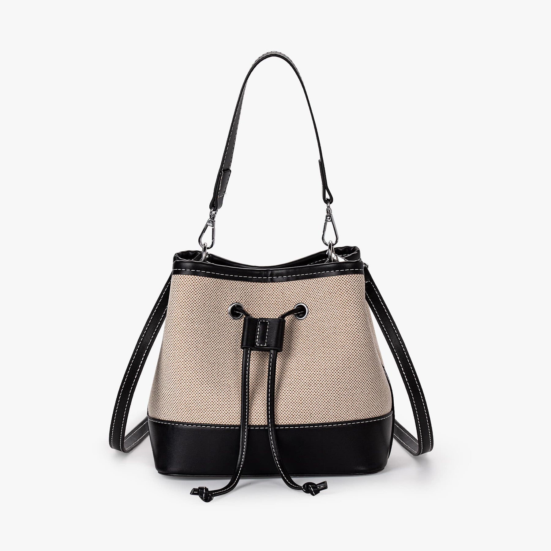 Sac Seau Bicolore | Élégance Décontractée | Toile & Simili Cuir