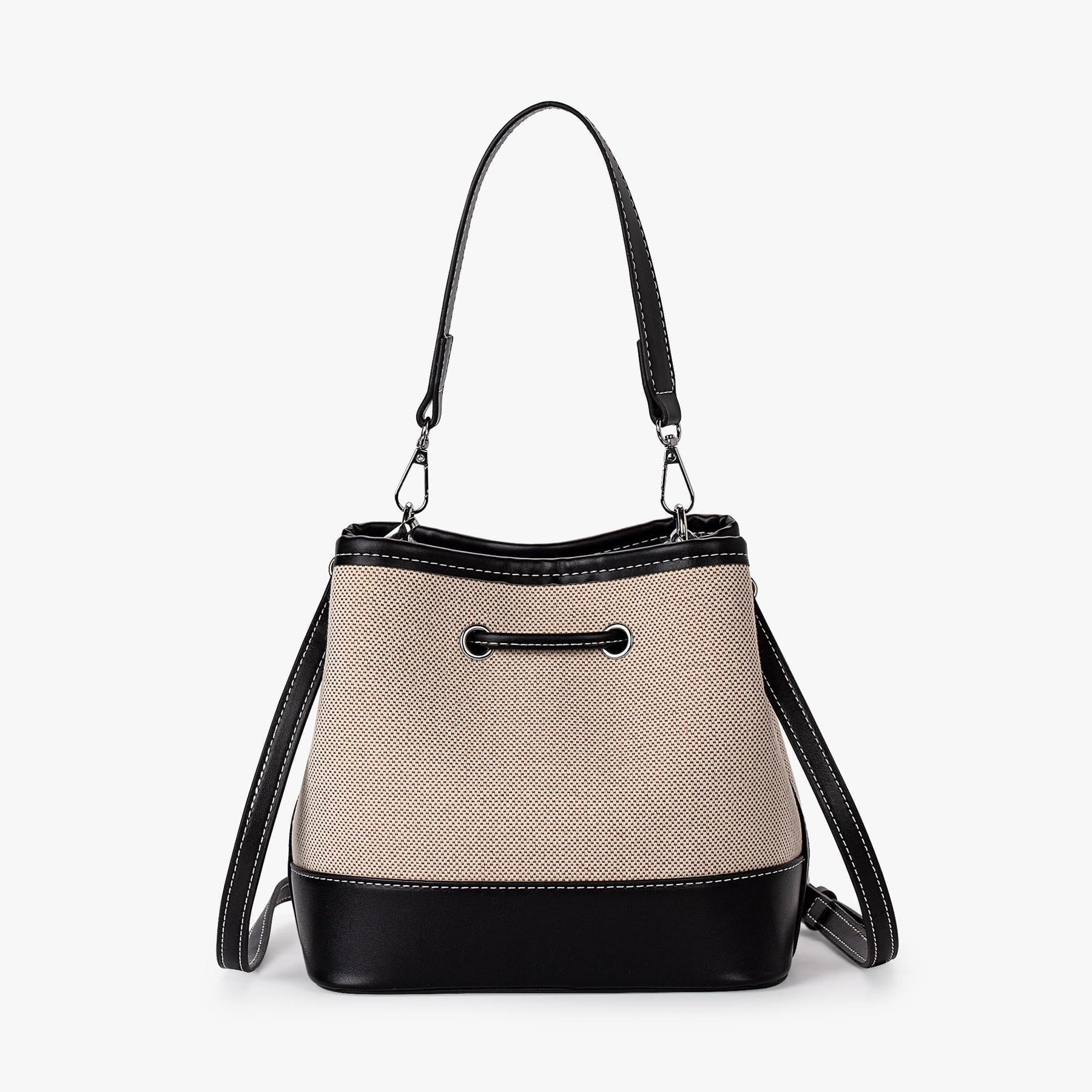 Sac Seau Bicolore | Élégance Décontractée | Toile & Simili Cuir
