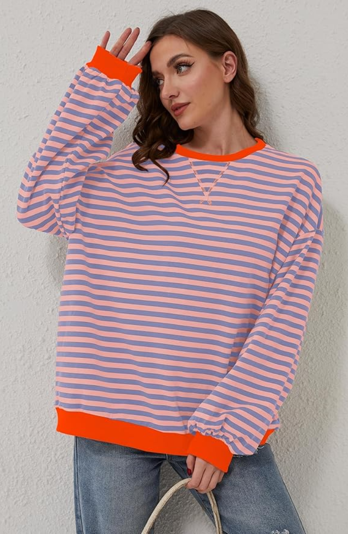 Pull Marinière Oversize | Style Bord de Mer | Confort Estival