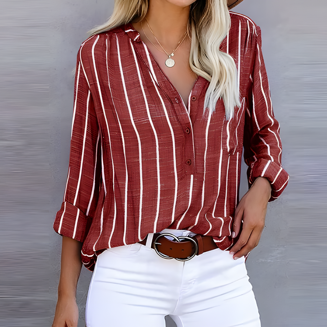 Chemise Rayée Élégance Décontractée | Légèreté et Style au Quotidien
