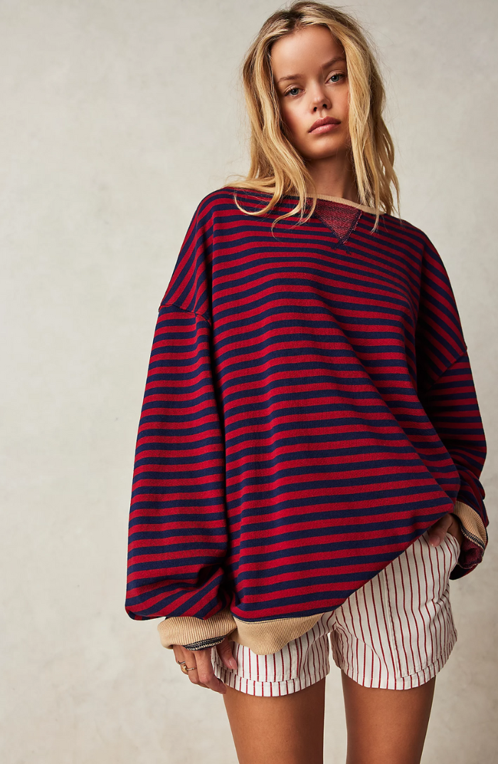 Pull Marinière Oversize | Style Bord de Mer | Confort Estival