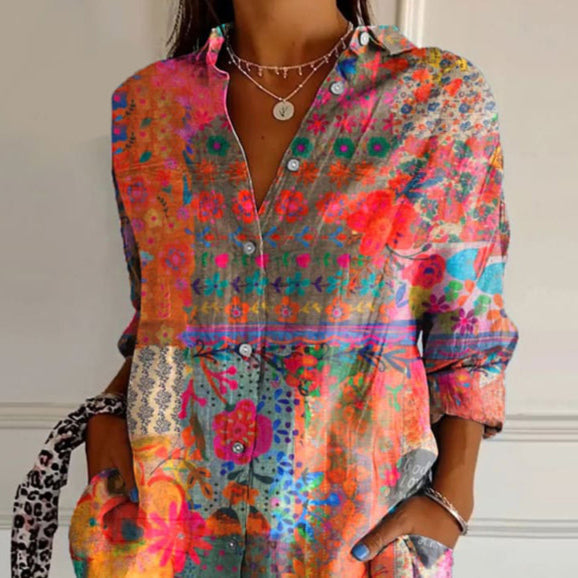 Éclat Bohème | Chemise Colorée à Motifs Floraux