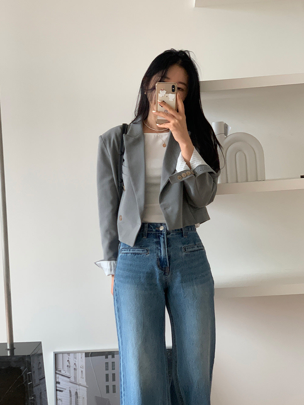 Jean Taille Haute Évasé | Silhouette Allongée et Style Vintage