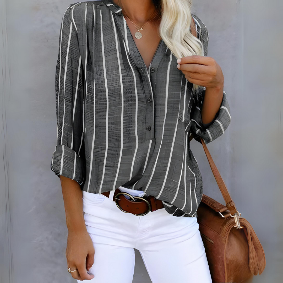 Chemise Rayée Élégance Décontractée | Légèreté et Style au Quotidien