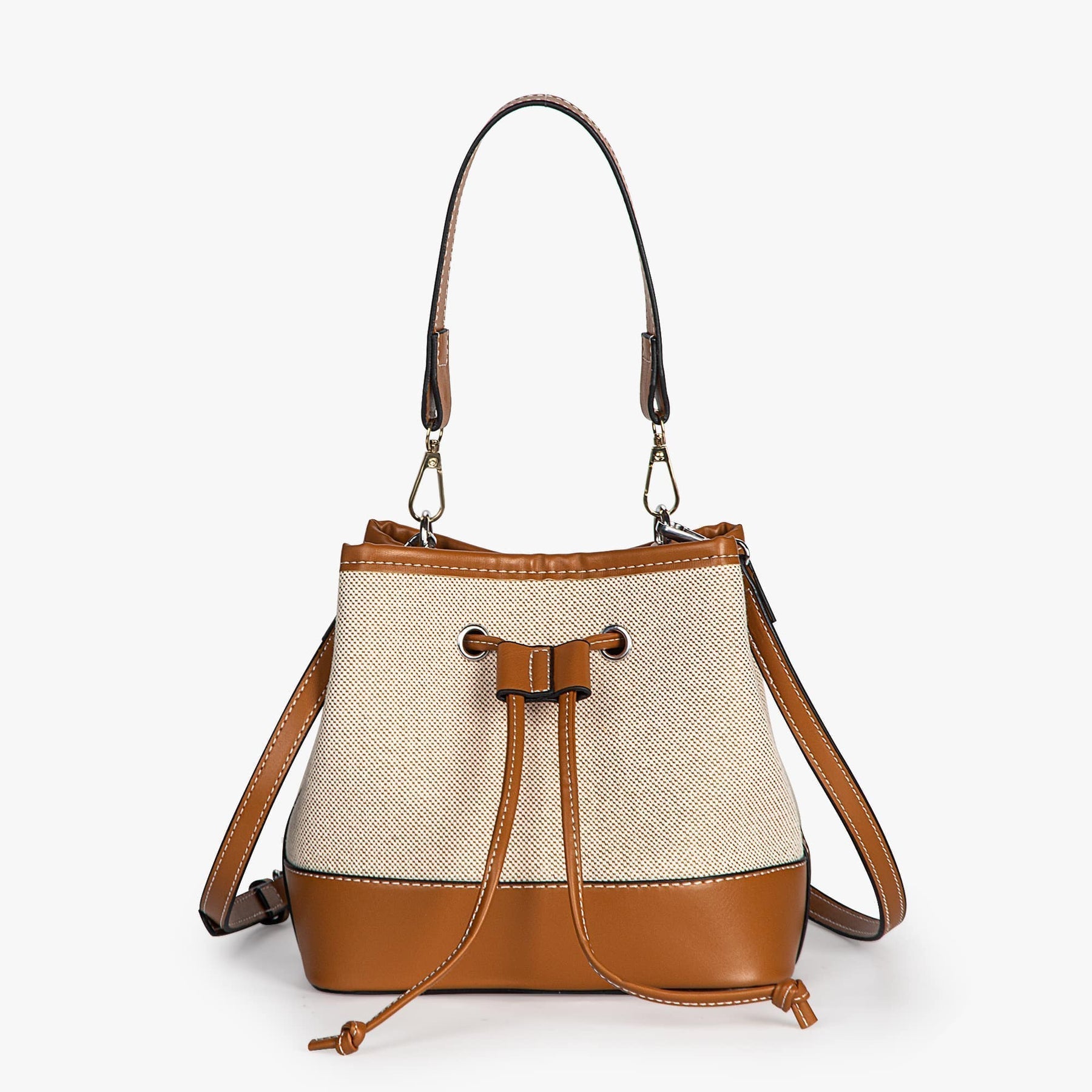 Sac Seau Bicolore | Élégance Décontractée | Toile & Simili Cuir