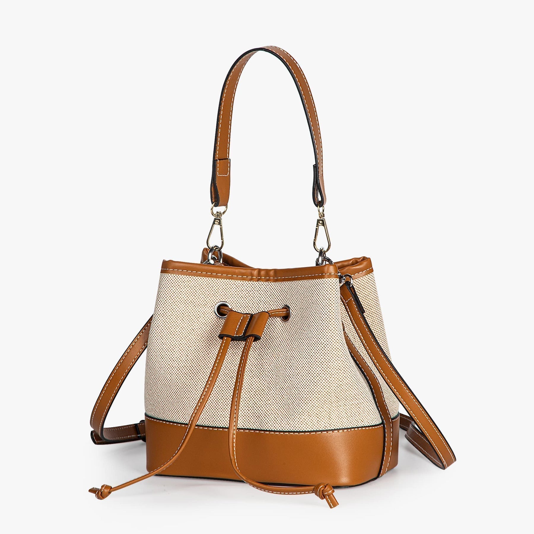 Sac Seau Bicolore | Élégance Décontractée | Toile & Simili Cuir