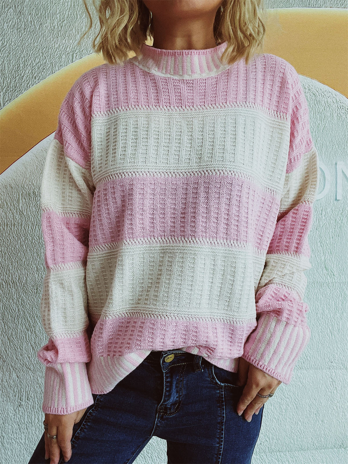 Pull en Maille | Rayures Élégantes | Chaud & Confortable