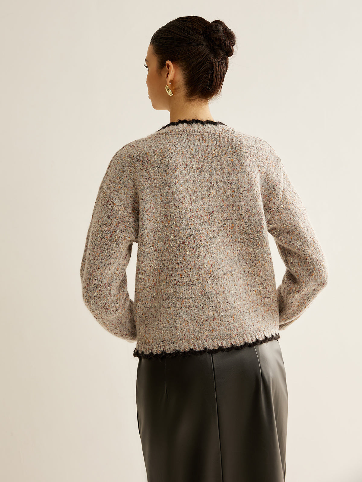 Victoria - Cardigan Tweed | Boutons Dorés | Chic & Élégant