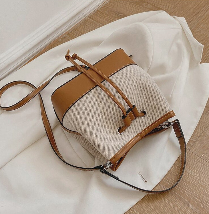 Sac Seau Bicolore | Élégance Décontractée | Toile & Simili Cuir