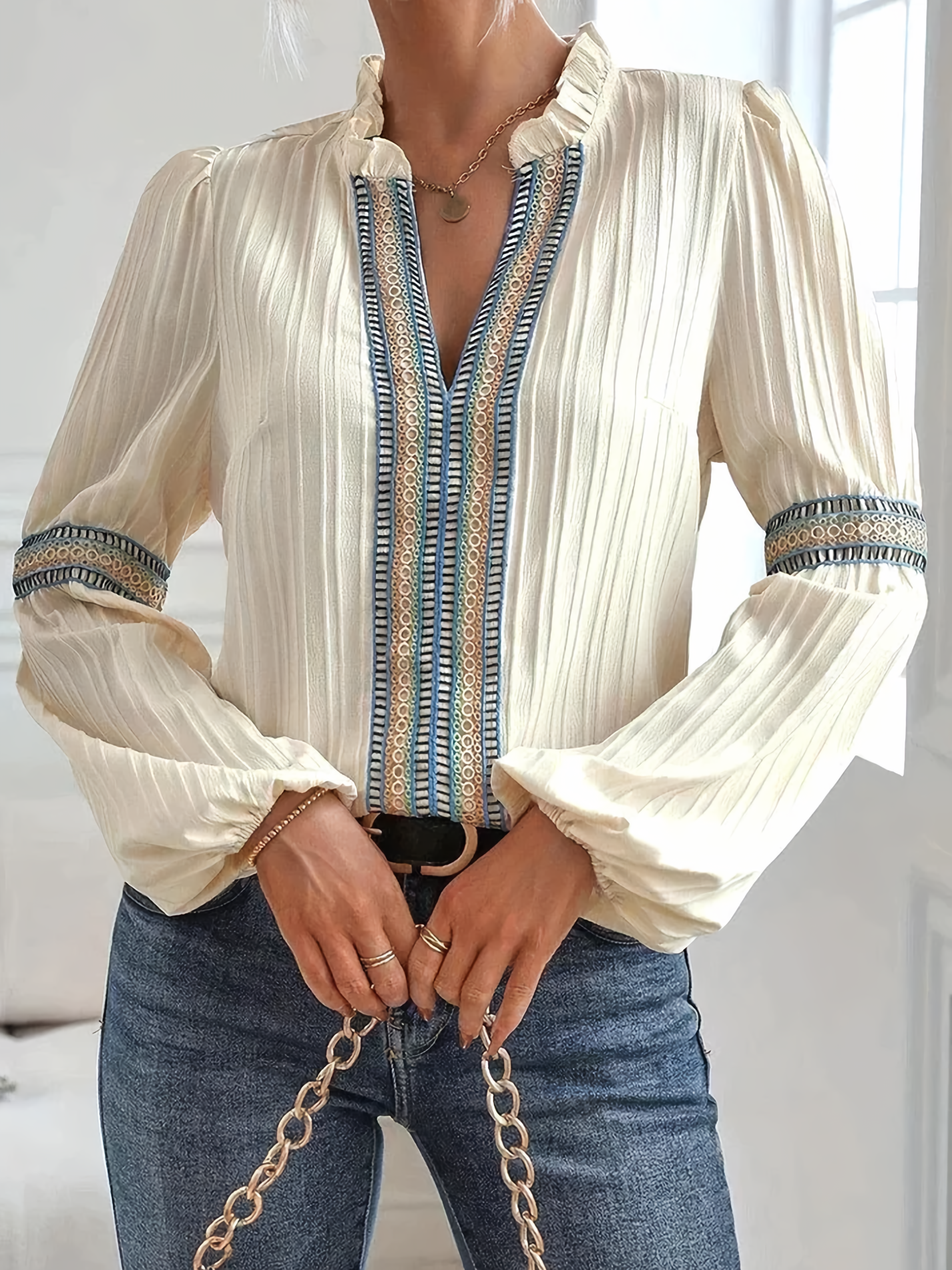 Élégance Bohème Blouse | Raffinée et Moderne