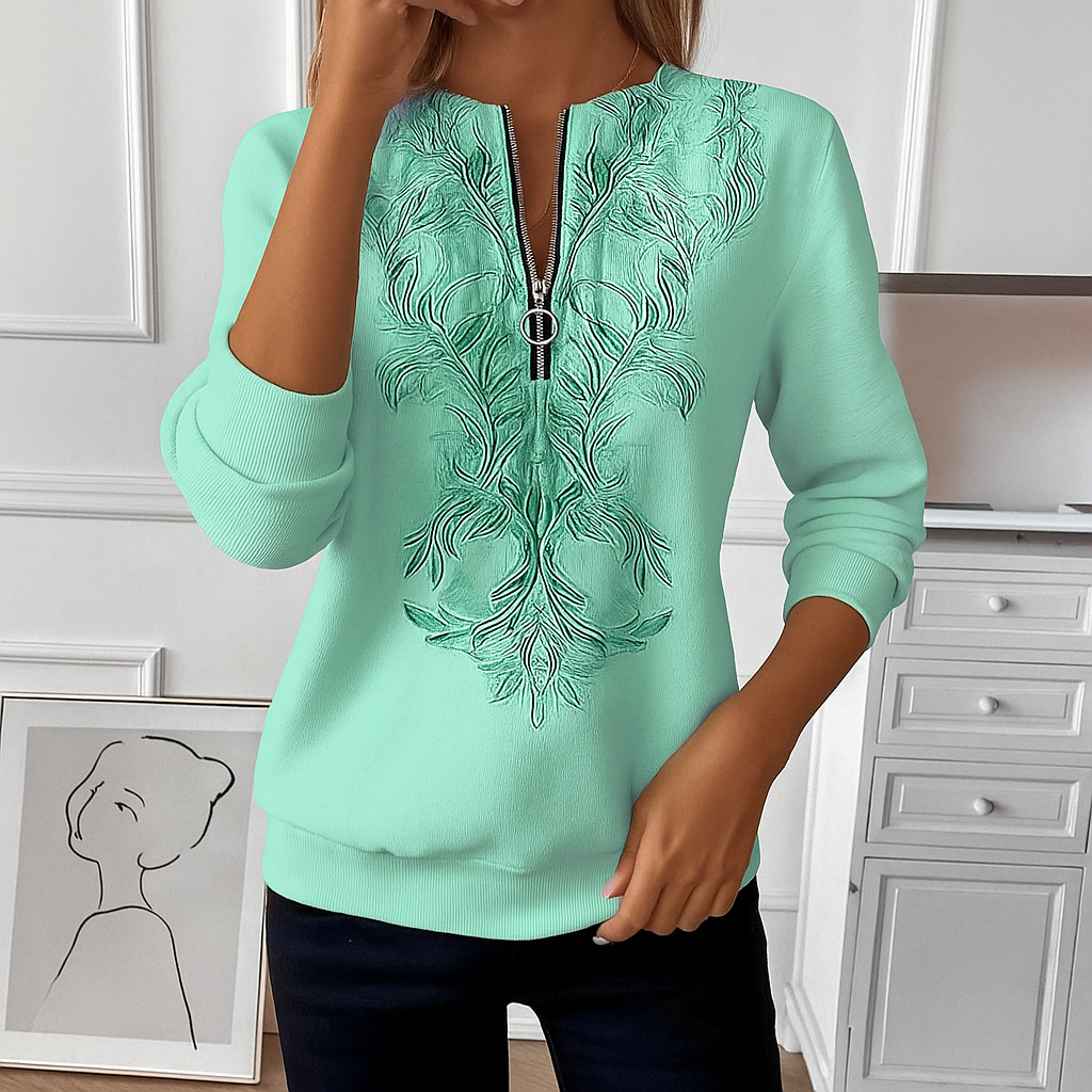 Élise – Pull élégant avec détail zippé