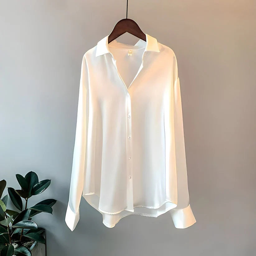 Lumière Satinée | Chemise Oversize Brillance Chic Femme