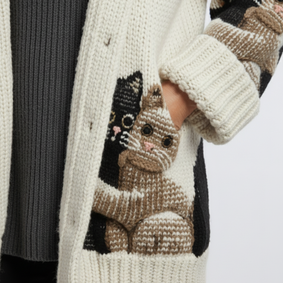 Cardigan ART Cat | Chaud, doux et plein de caractère