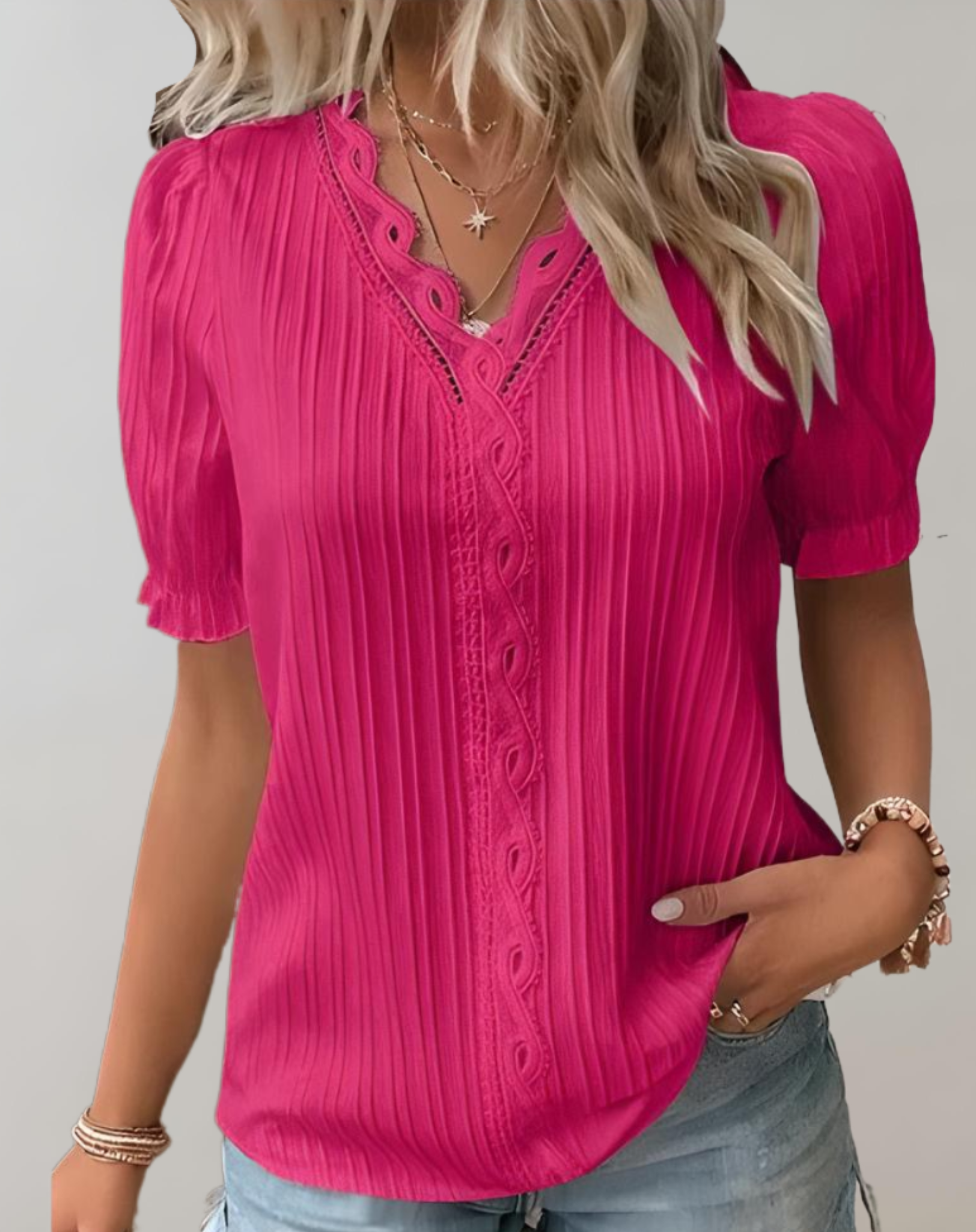 Blouse Plissée | Chic Décontracté et Détails Subtils