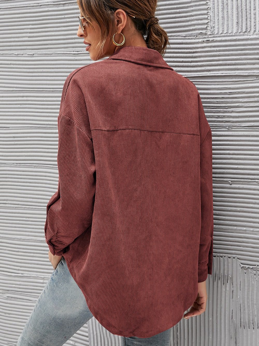 Texture Authentique | Chemise Oversize en Velours Côtelé