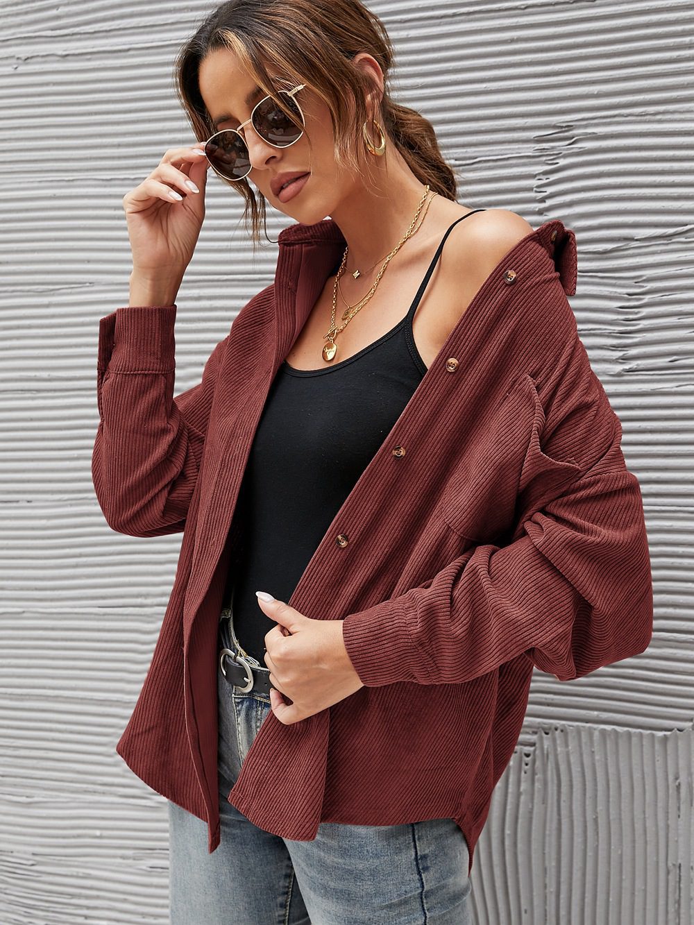 Texture Authentique | Chemise Oversize en Velours Côtelé