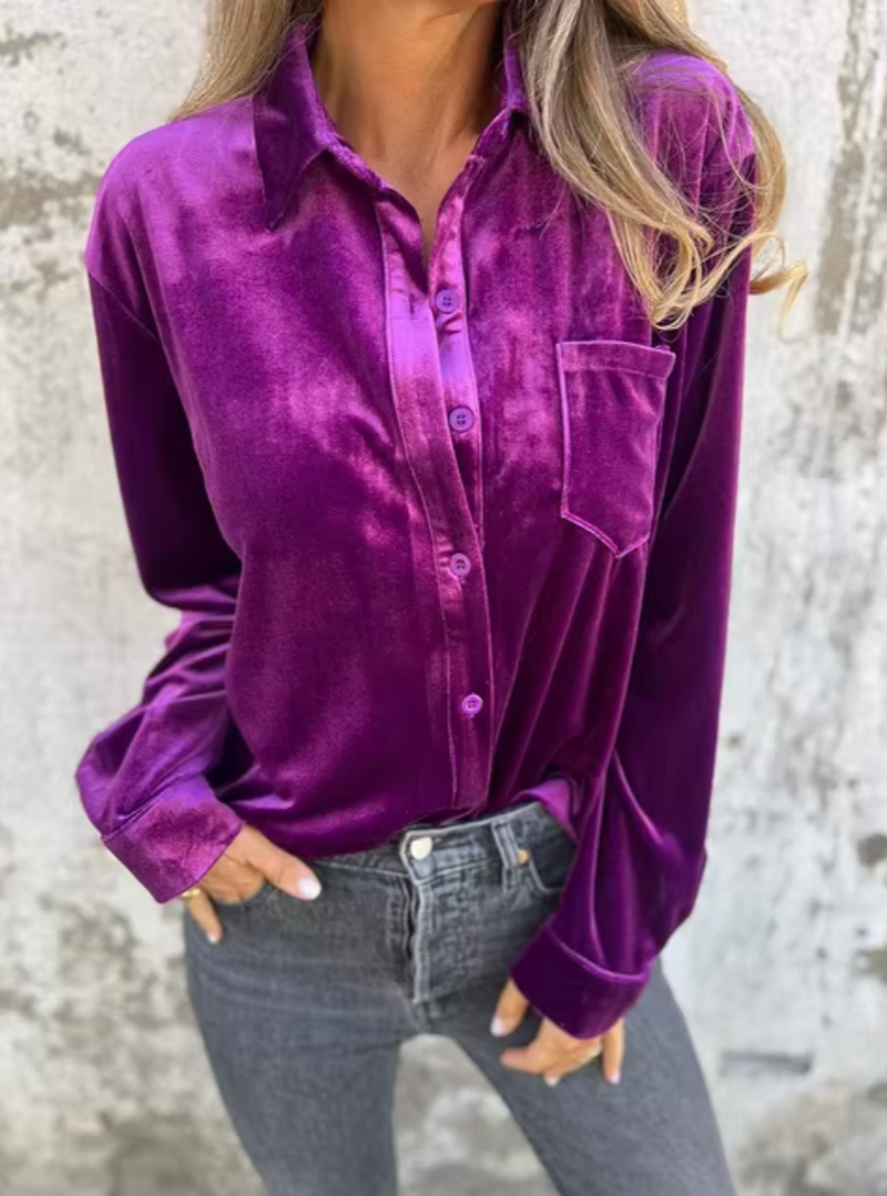 Chemise Velours Fluide | Élégance Intemporelle et Douceur Luxueuse