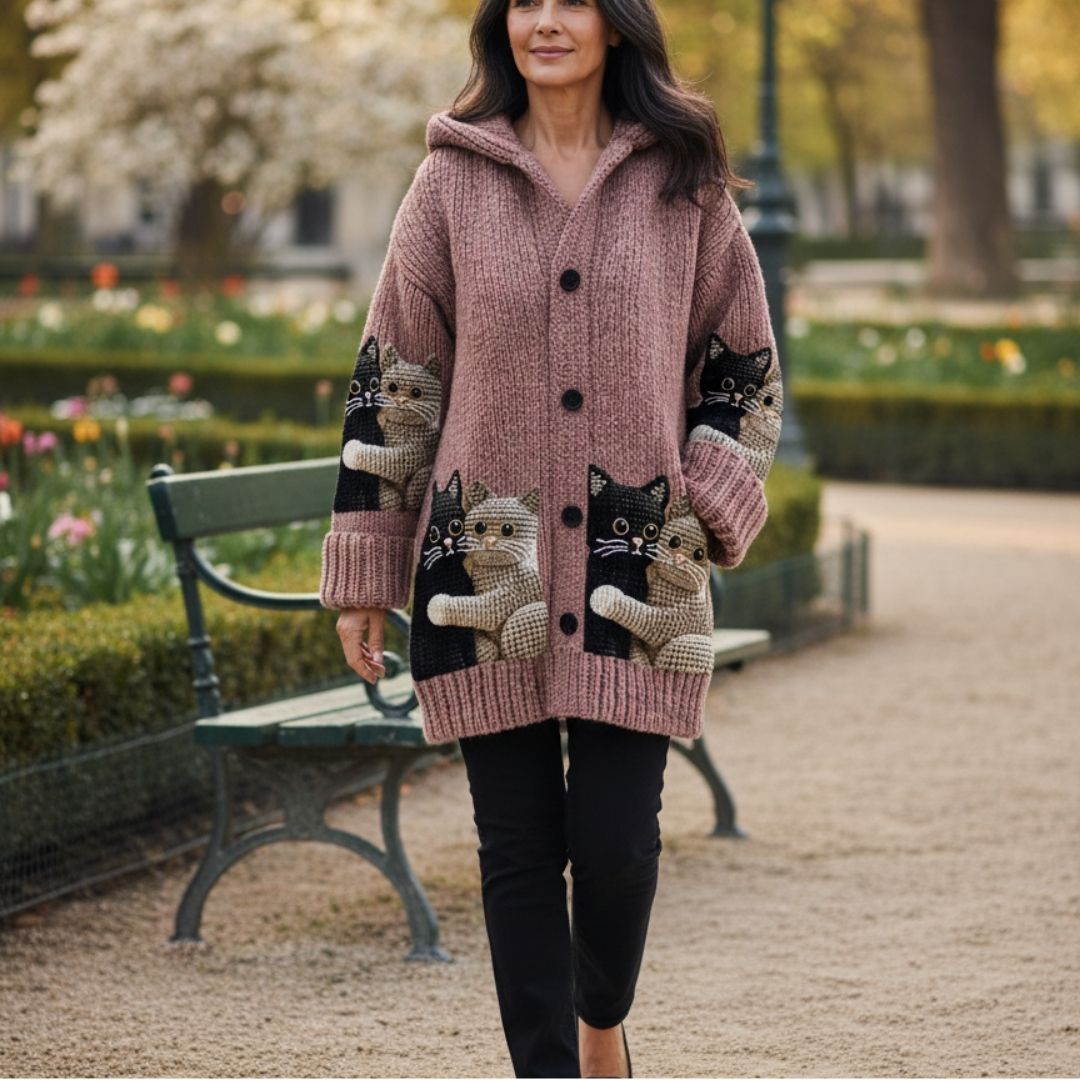 Cardigan ART Cat | Chaud, doux et plein de caractère