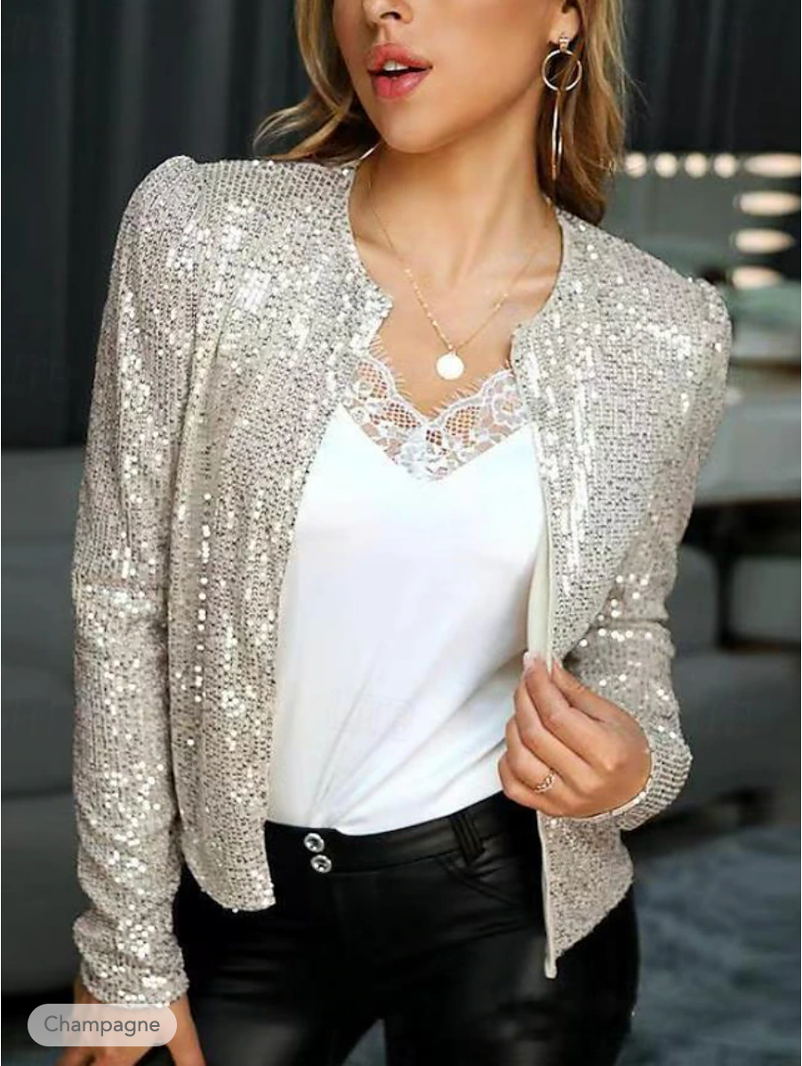 Veste à Sequins | Rose Doré | Tenue de Soirée Glamour