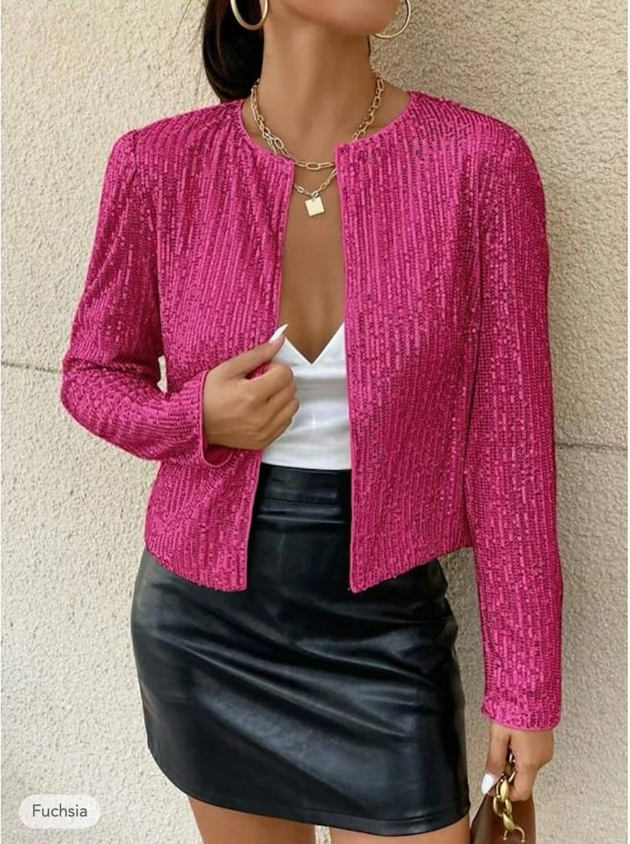 Veste à Sequins | Rose Doré | Tenue de Soirée Glamour