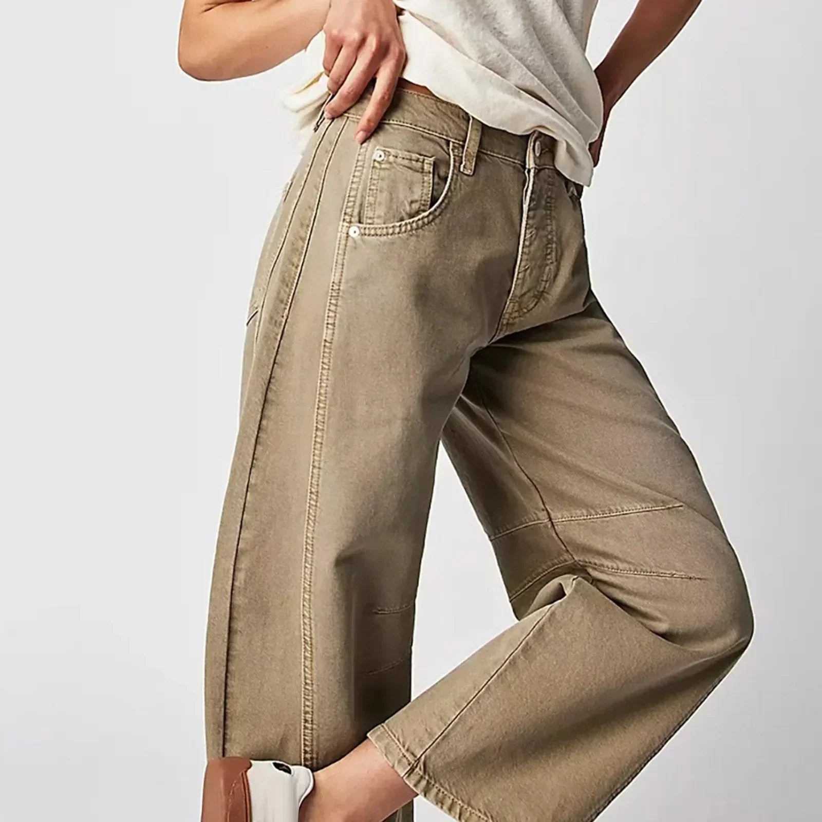 Pantalon Jambe Ballon Femme | Taille Haute | 100% Coton Confortable