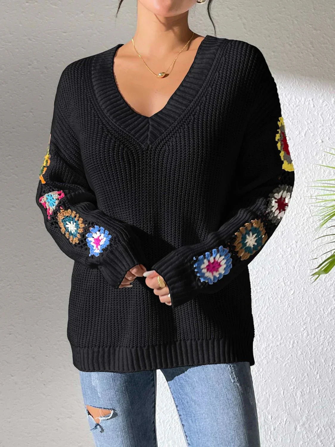 Pull en Maille avec Détails Crochet | Bohème & Doux | Style Décontracté