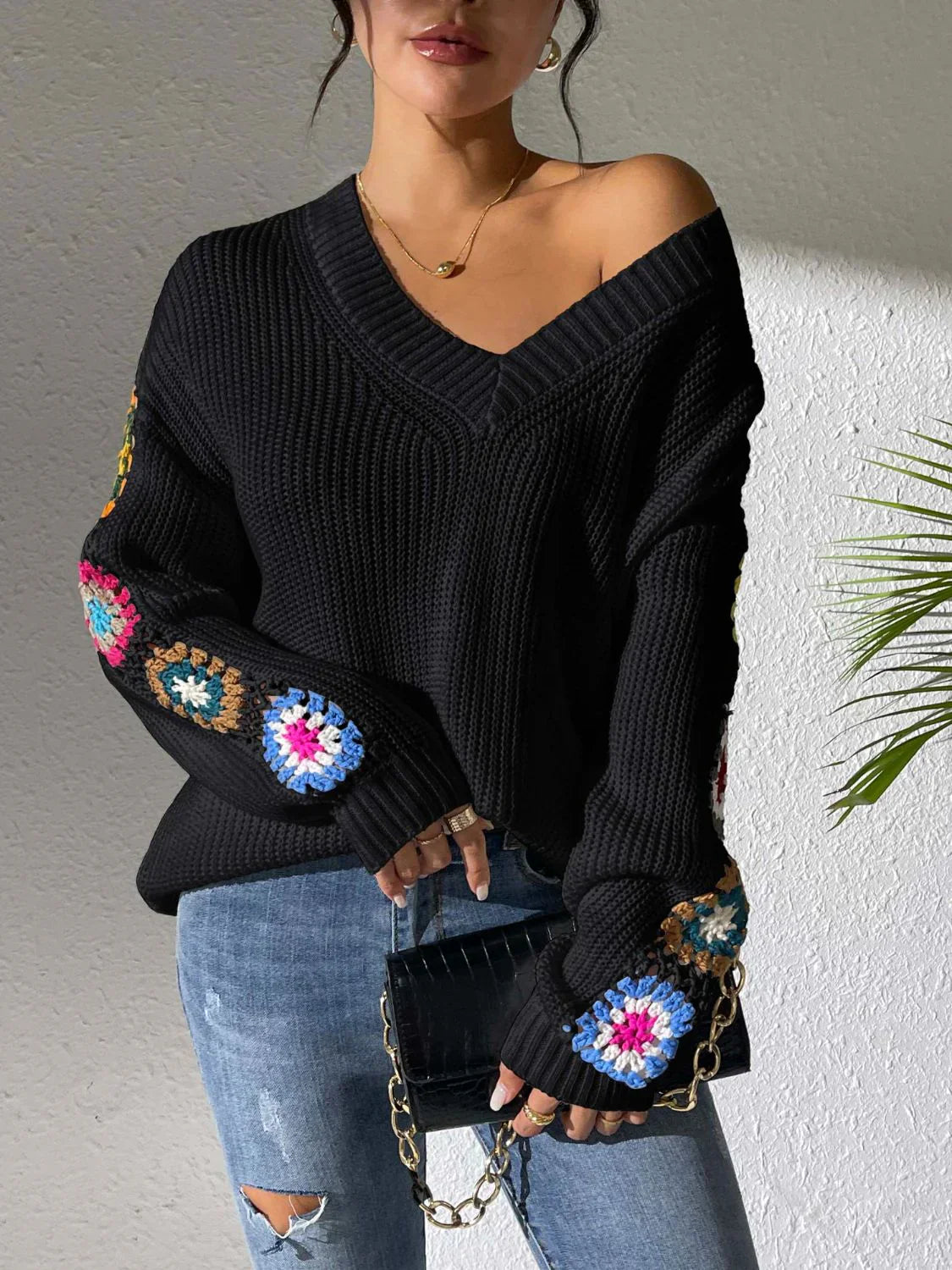 Pull en Maille avec Détails Crochet | Bohème & Doux | Style Décontracté