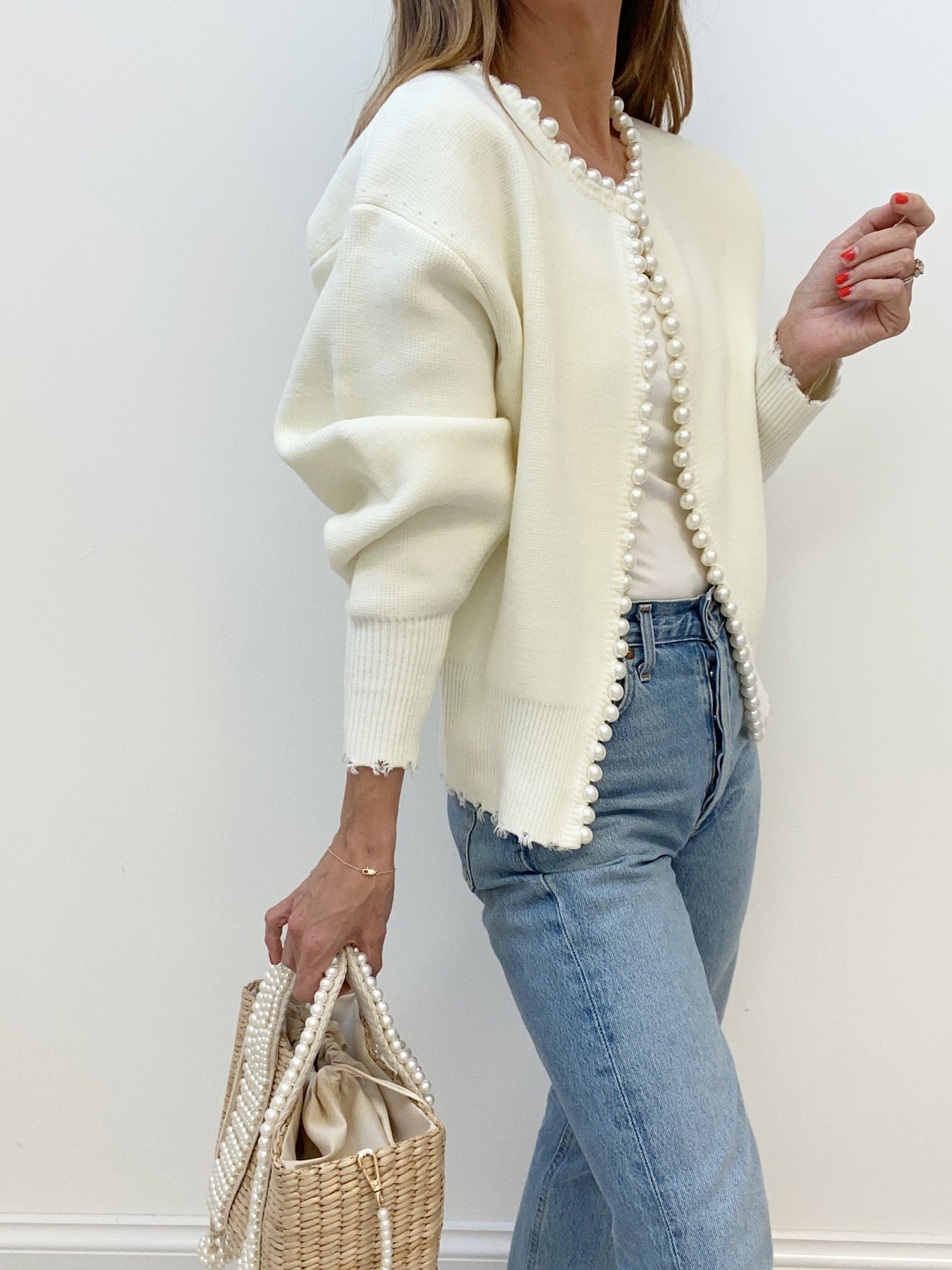 Cardigan avec Perles | Coupe Ample | Élégance Décontractée