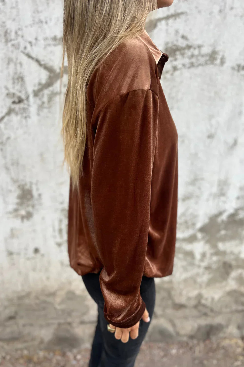 Chemise Velours Fluide | Élégance Intemporelle et Douceur Luxueuse