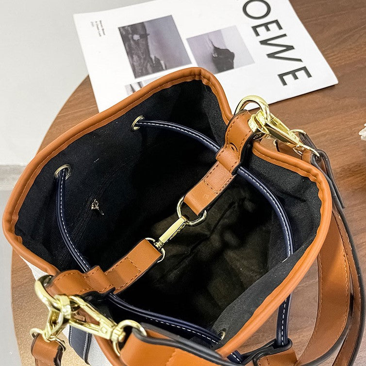 Sac Seau Bicolore | Élégance Décontractée | Toile & Simili Cuir