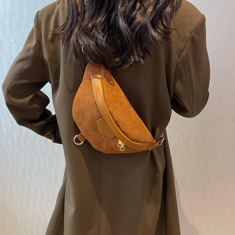 Banane Velours Côtelé | Chic & Pratique | Bandoulière Ajustable