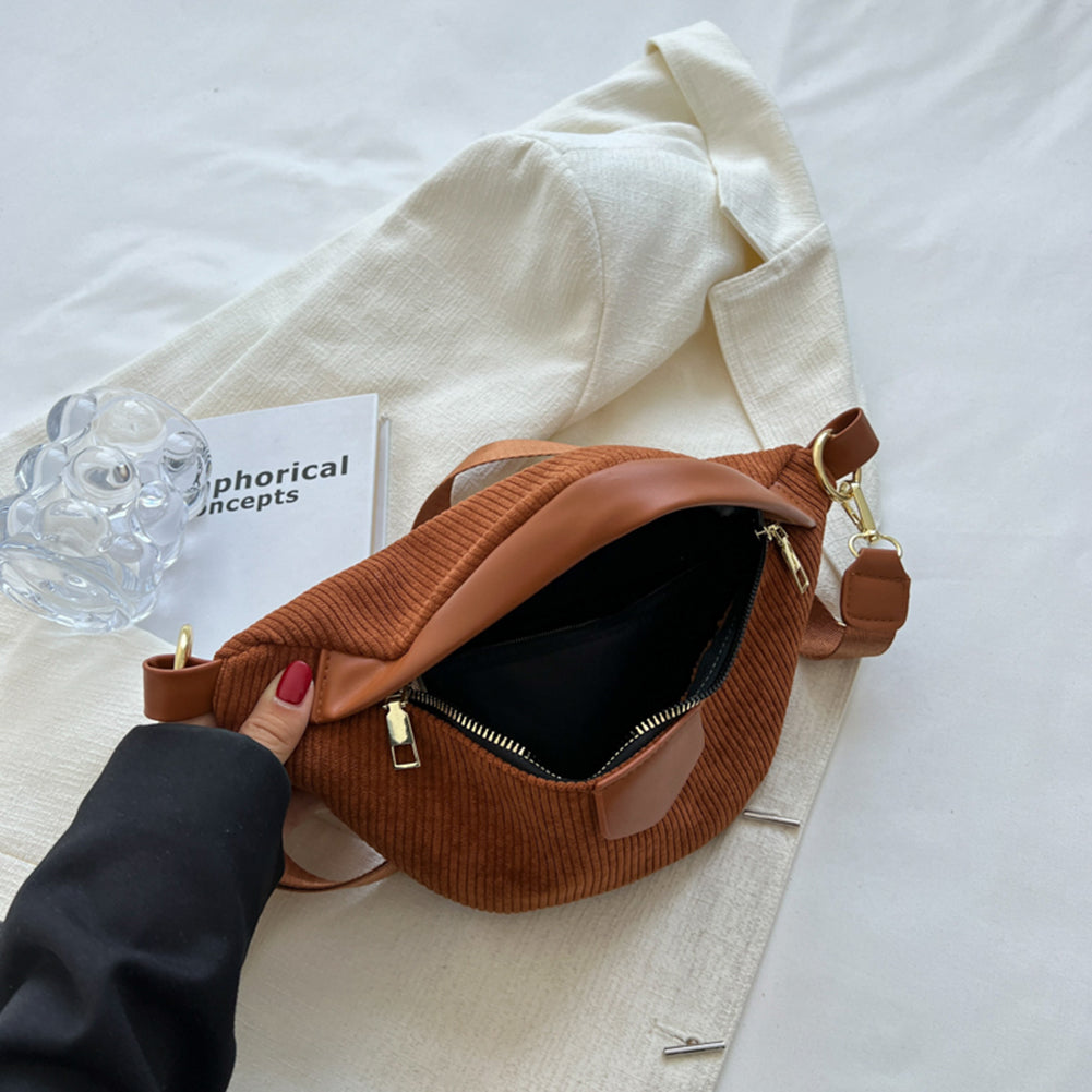 Banane Velours Côtelé | Chic & Pratique | Bandoulière Ajustable
