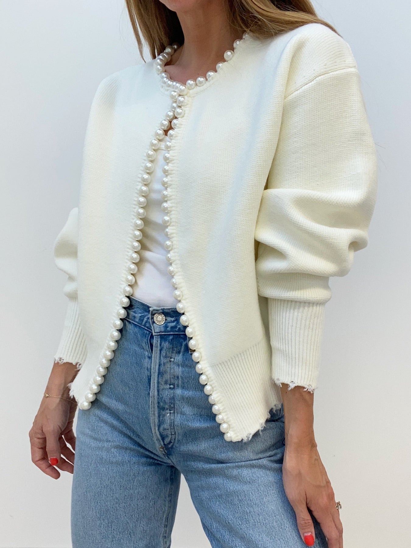 Cardigan avec Perles | Coupe Ample | Élégance Décontractée