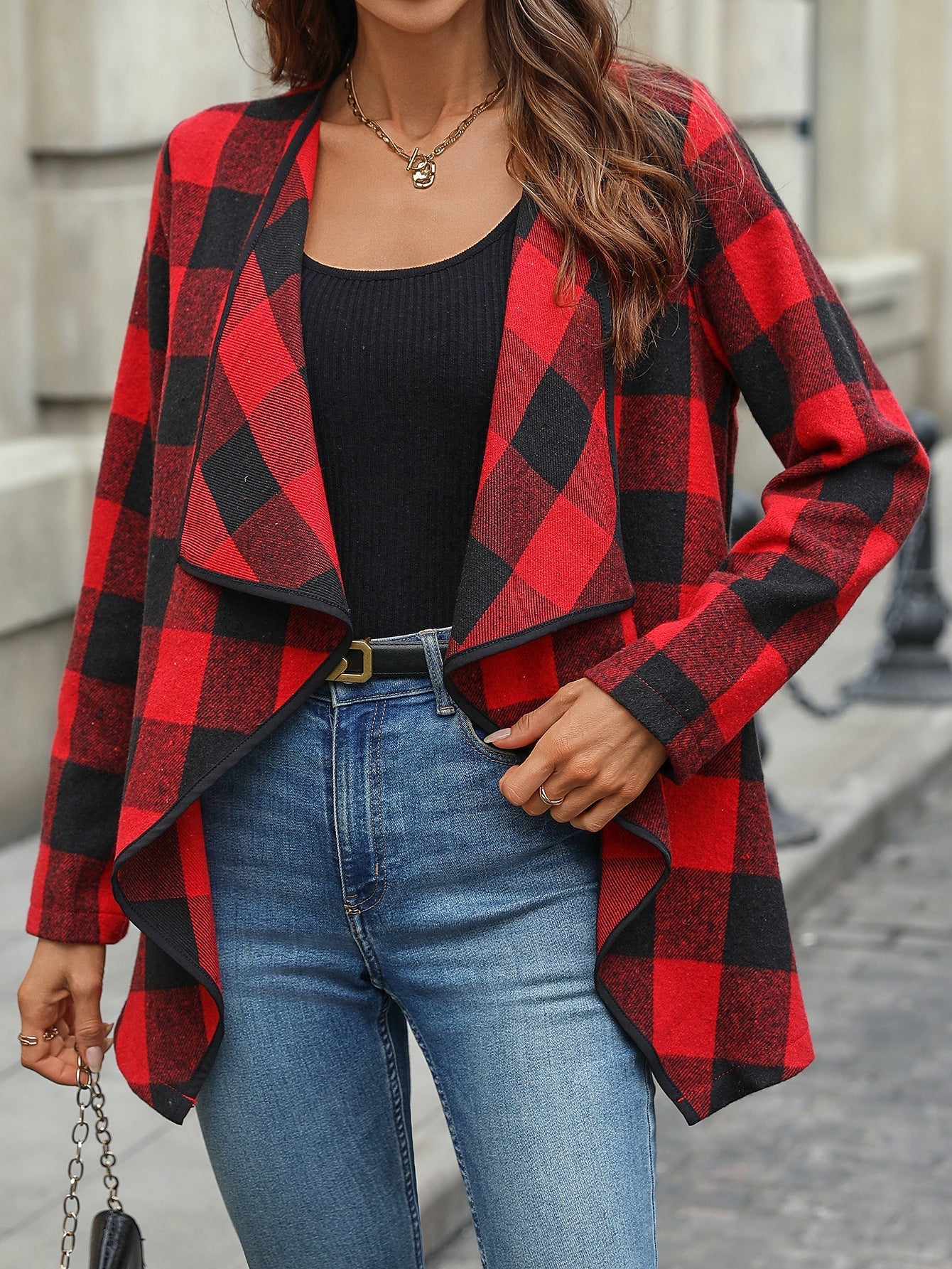 Esprit Bûcheron Chic | Veste à Carreaux Coupe Cascade