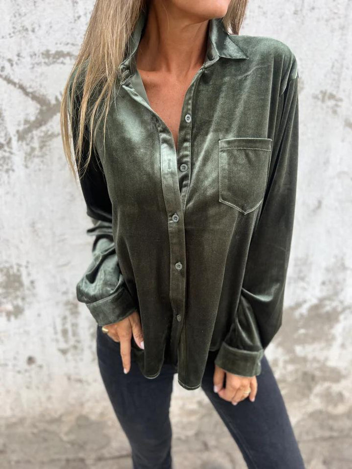 Chemise Velours Fluide | Élégance Intemporelle et Douceur Luxueuse