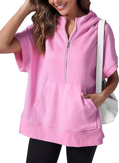 Sweat à Capuche Zippé | Confort & Décontracté | Manches Courtes