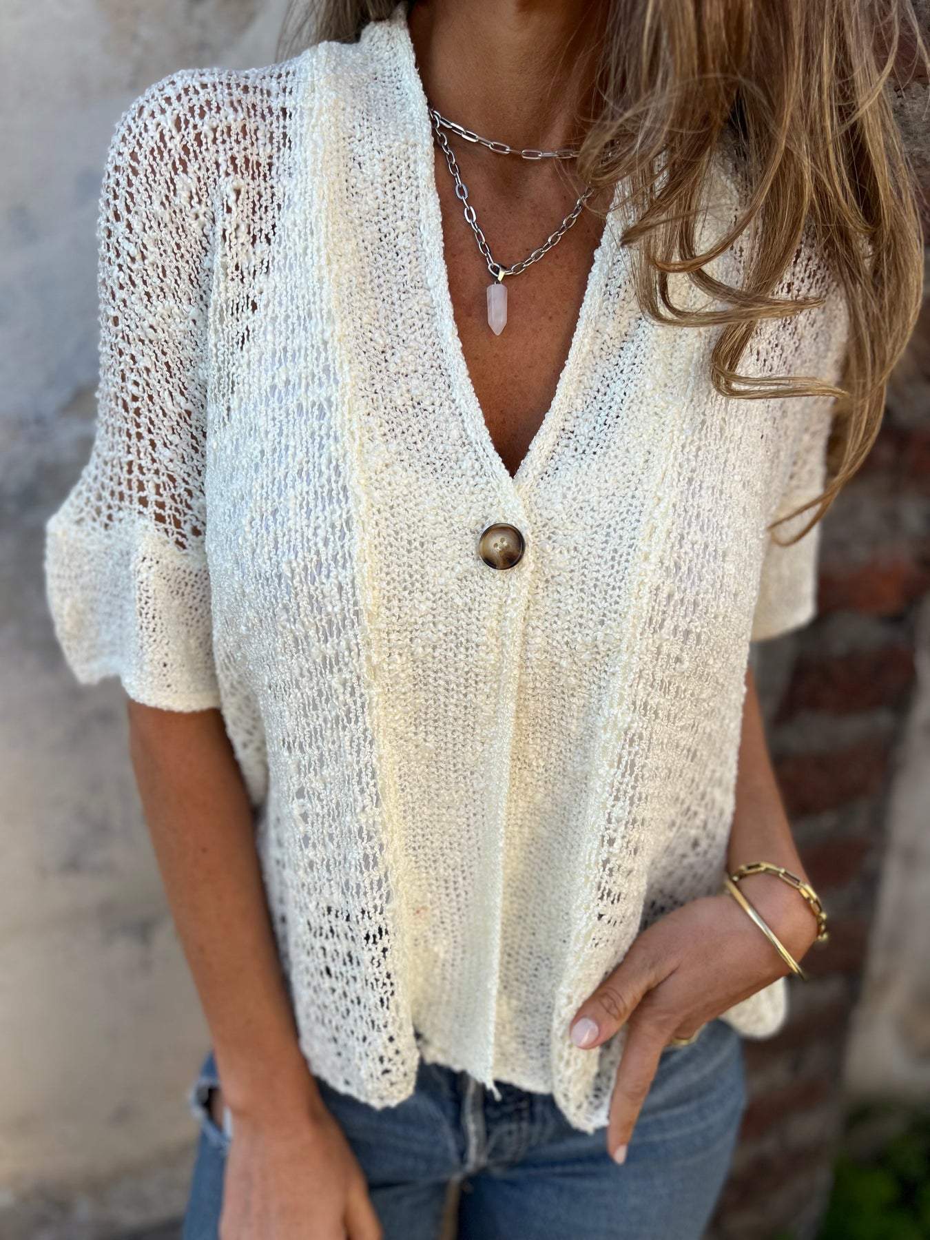 Gilet Léger Boutonné | Naturel et Décontracté