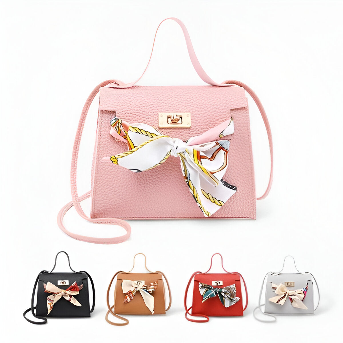 Sac Structuré avec Foulard | Chic & Élégant | Simili Cuir
