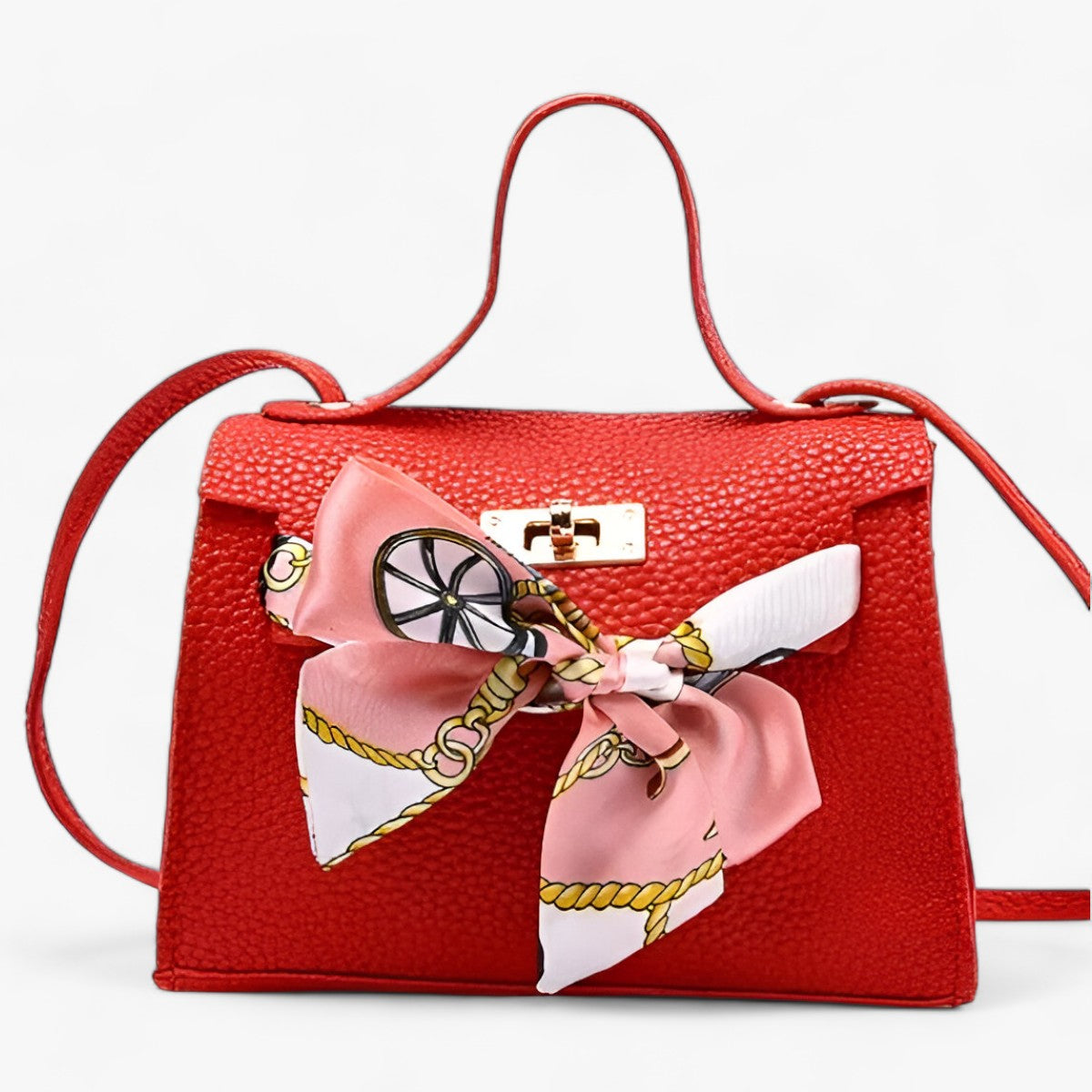 Sac Structuré avec Foulard | Chic & Élégant | Simili Cuir