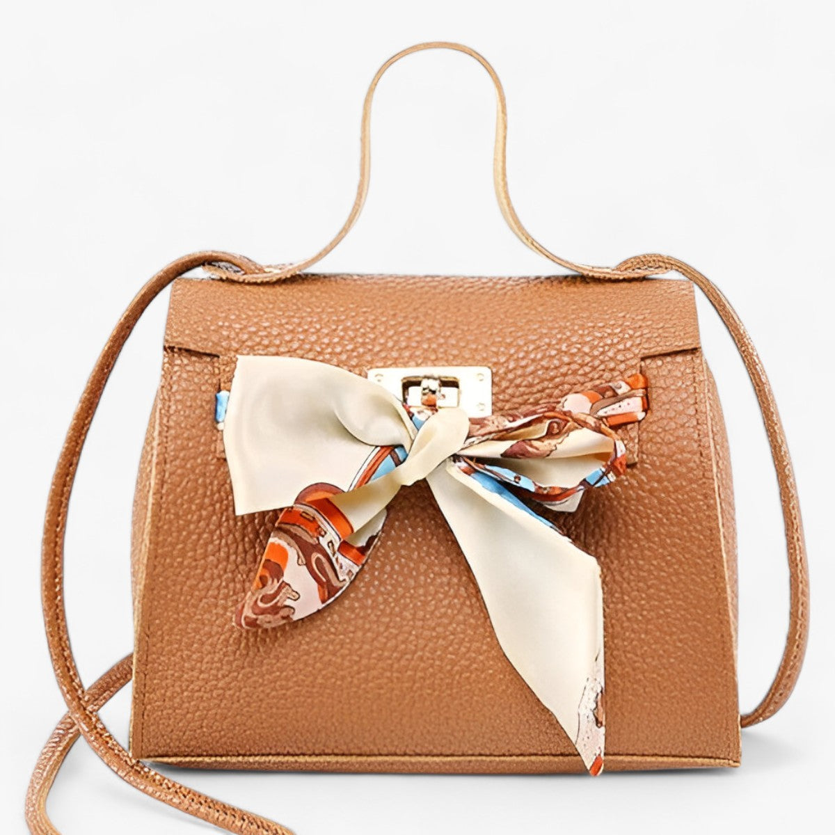 Sac Structuré avec Foulard | Chic & Élégant | Simili Cuir