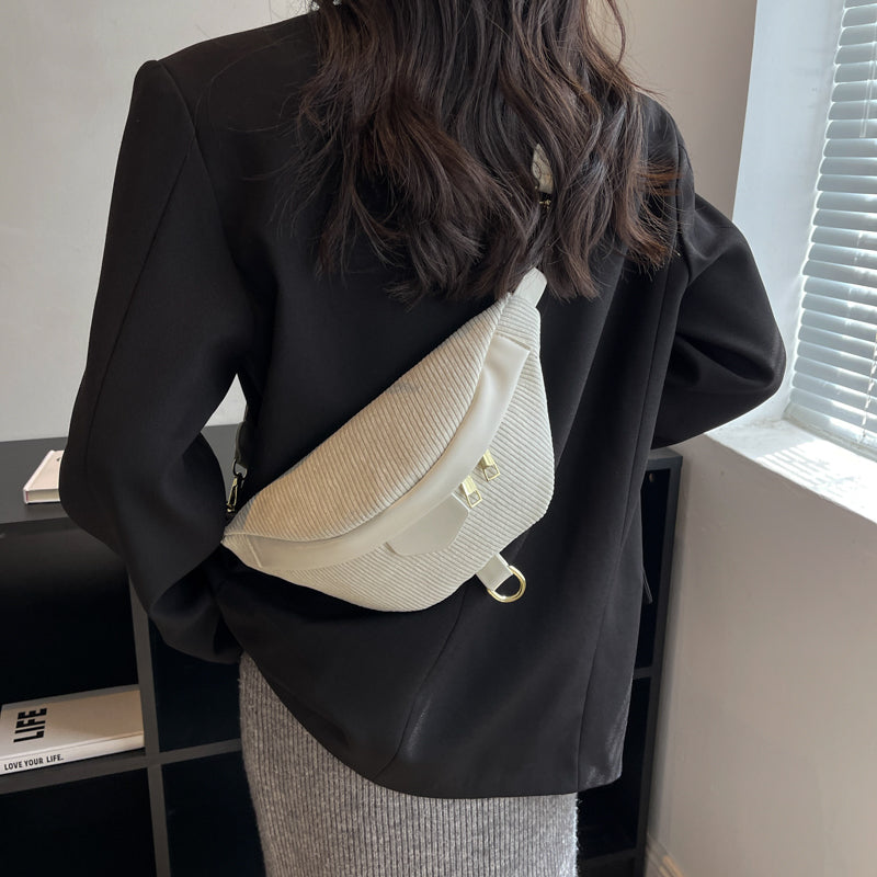 Banane Velours Côtelé | Chic & Pratique | Bandoulière Ajustable