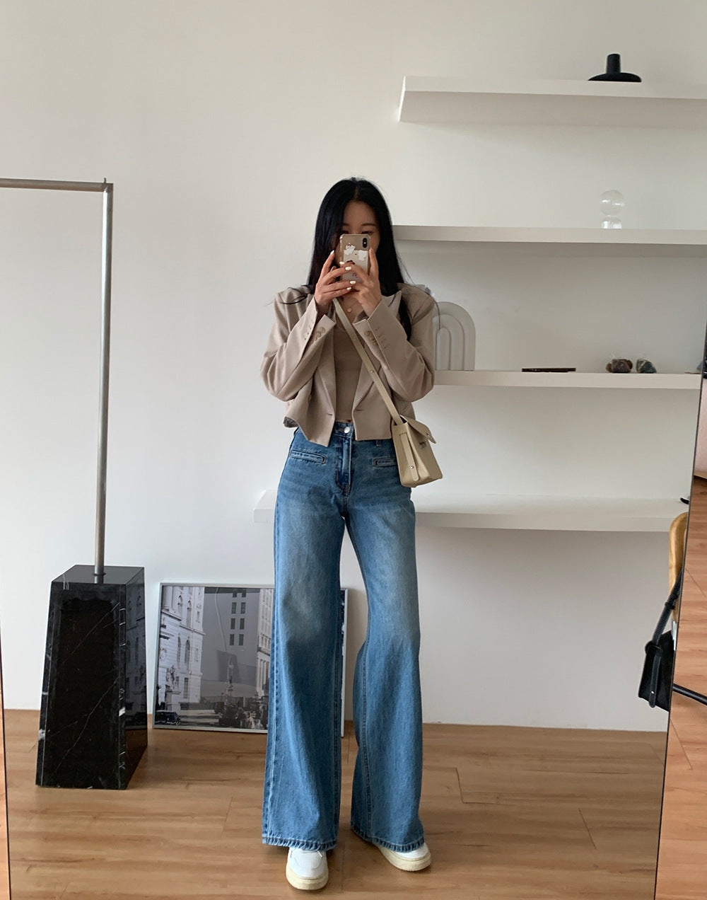 Jean Taille Haute Évasé | Silhouette Allongée et Style Vintage