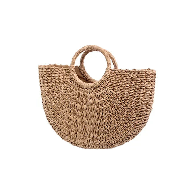 Sac Demi-Lune | Paille Tressée | Léger & Estival