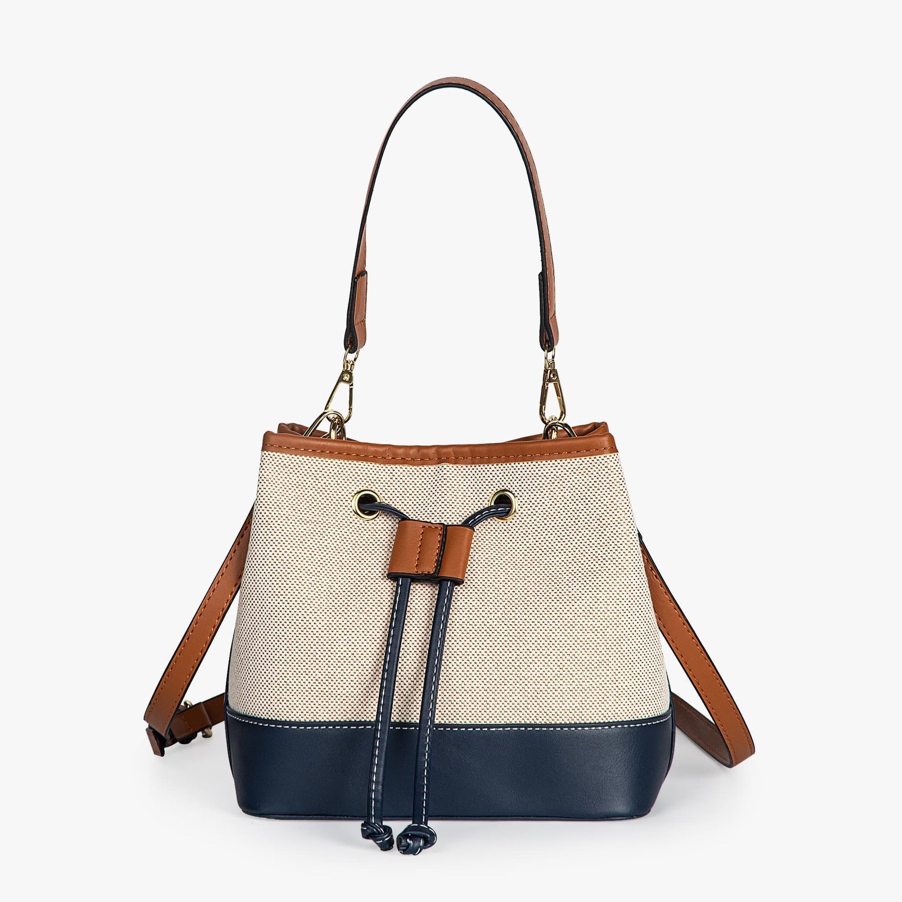 Sac Seau Bicolore | Élégance Décontractée | Toile & Simili Cuir