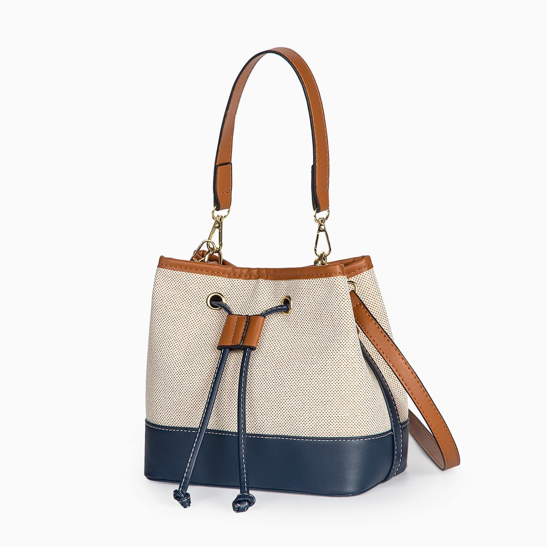Sac Seau Bicolore | Élégance Décontractée | Toile & Simili Cuir