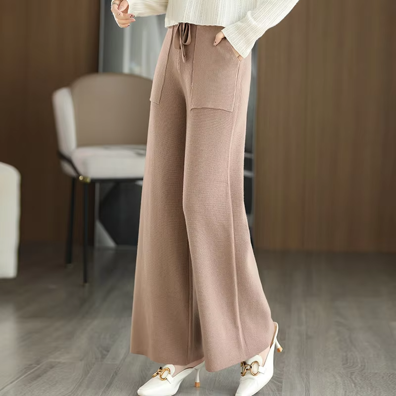 Pantalon Large en Maille | Confort Élégant et Moderne