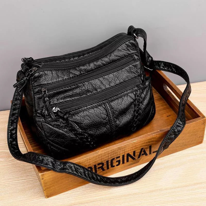 Sac Bandoulière Marron | Similicuir Vintage | Pratique & Authentique