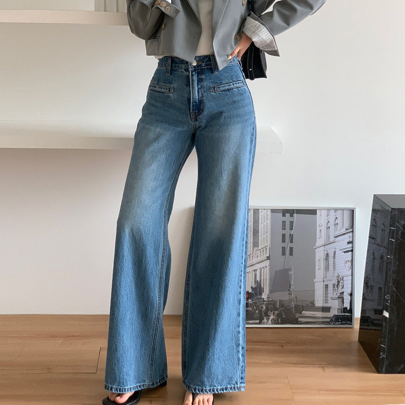 Jean Taille Haute Évasé | Silhouette Allongée et Style Vintage